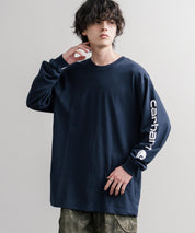 Carhartt カーハート HEAVYWEIGHT LONG-SLEEVE T-SHIRTS/オーバーサイズヘビーウェイト袖ロゴプリント長袖クルーネックTシャツ 16475