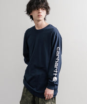 Carhartt カーハート HEAVYWEIGHT LONG-SLEEVE T-SHIRTS/オーバーサイズヘビーウェイト袖ロゴプリント長袖クルーネックTシャツ 16475