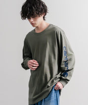 Carhartt カーハート HEAVYWEIGHT LONG-SLEEVE T-SHIRTS/オーバーサイズヘビーウェイト袖ロゴプリント長袖クルーネックTシャツ 16475