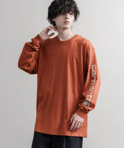 Carhartt カーハート HEAVYWEIGHT LONG-SLEEVE T-SHIRTS/オーバーサイズヘビーウェイト袖ロゴプリント長袖クルーネックTシャツ 16475