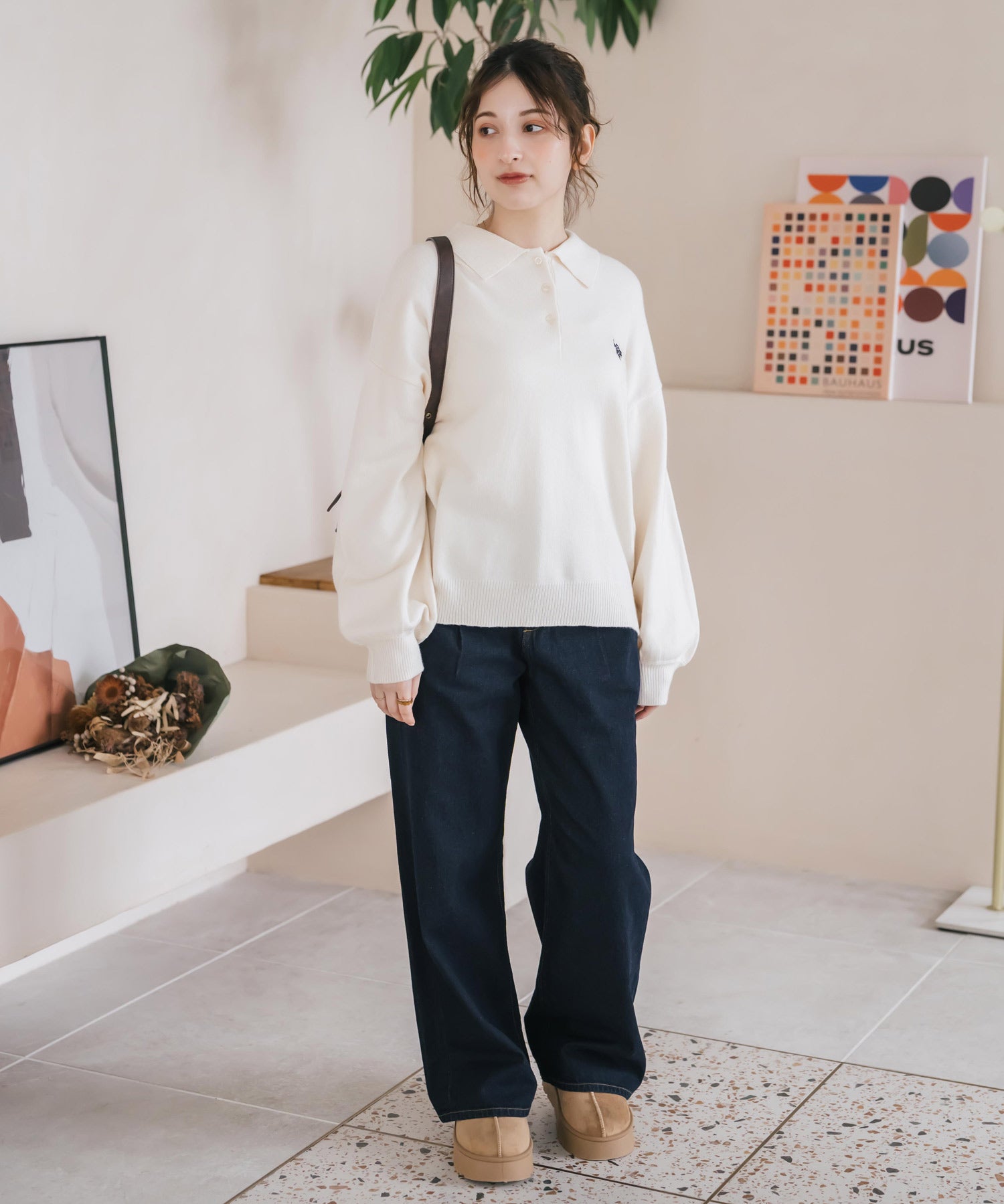 U.S.POLO ASSN. ユーエスポロアッスン ワンポイントロゴ刺繍無地ボーダー長袖JQポロニット 16492