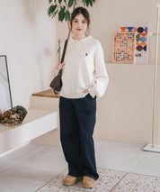 U.S.POLO ASSN. ユーエスポロアッスン ワンポイントロゴ刺繍無地ボーダー長袖JQポロニット 16492