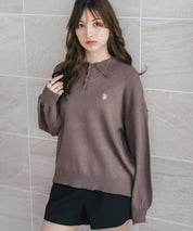 U.S.POLO ASSN. ユーエスポロアッスン ワンポイントロゴ刺繍無地ボーダー長袖JQポロニット 16492