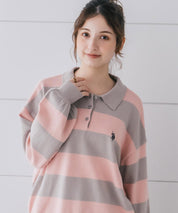 U.S.POLO ASSN. ユーエスポロアッスン ワンポイントロゴ刺繍無地ボーダー長袖JQポロニット 16492