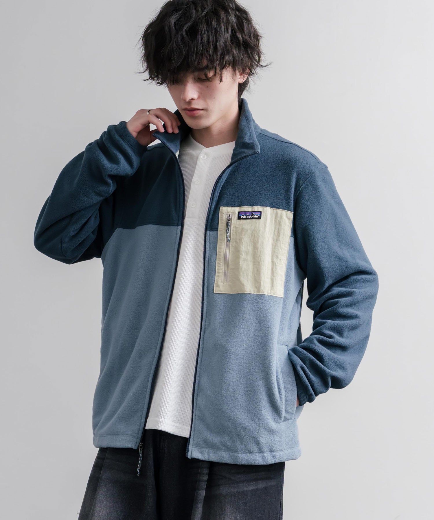 Patagonia パタゴニア M S MICRO D PATCH POCKET JKT スタンドネックフリースジャケット/マイクロフリースジップアップブルゾン 16536