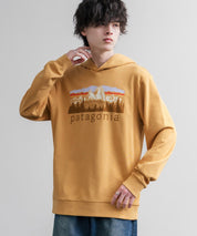 Patagonia パタゴニア M S FITZ ROY FOOTHILLS DAILY HOODY ロゴプリントフレンチテリー裏毛長袖プルオーバーパーカ ー 16537