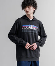 Patagonia パタゴニア M S FITZ ROY FOOTHILLS DAILY HOODY ロゴプリントフレンチテリー裏毛長袖プルオーバーパーカ ー 16537