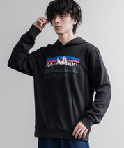 Patagonia パタゴニア M S FITZ ROY FOOTHILLS DAILY HOODY ロゴプリントフレンチテリー裏毛長袖プルオーバーパーカ ー 16537