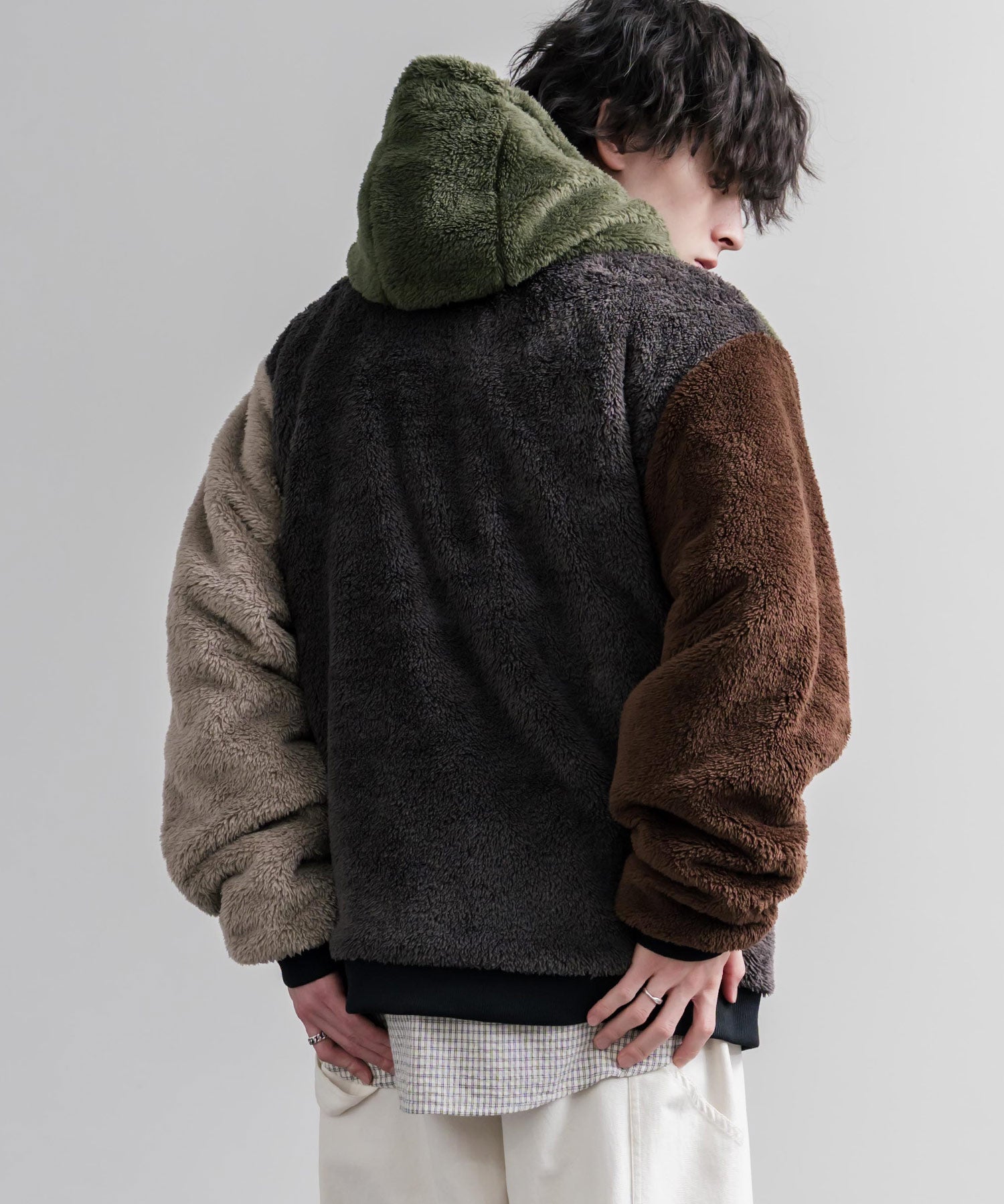 KRIFF MAYER クリフメイヤー 2WAYリバーシブル ひっくりフードボアジャケット/ワンポイントロゴ刺繍マウンテンパーカー 2612801 16546