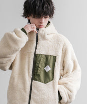 KRIFF MAYER クリフメイヤー 2WAYリバーシブル ひっくりフードボアジャケット/ワンポイントロゴ刺繍マウンテンパーカー 2612801 16546