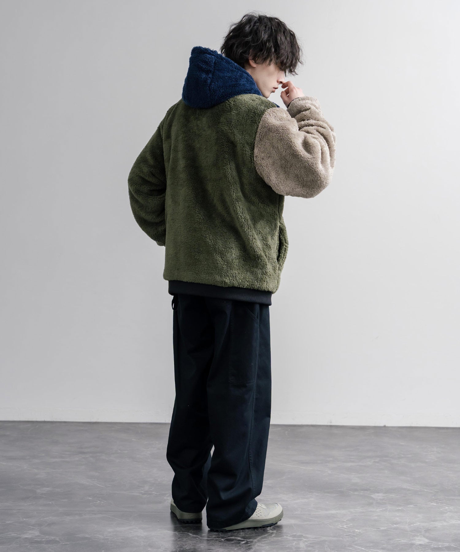 KRIFF MAYER クリフメイヤー 2WAYリバーシブル ひっくりフードボアジャケット/ワンポイントロゴ刺繍マウンテンパーカー 2612801 16546