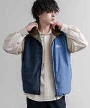 KRIFF MAYER クリフメイヤー 2WAYリバーシブル ひっくりスタンドネックボアベスト/ ワンポイントロゴ刺繍入りジップアップフリースベスト 2612800 16549
