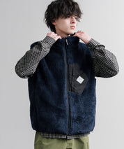 KRIFF MAYER クリフメイヤー 2WAYリバーシブル ひっくりスタンドネックボアベスト/ ワンポイントロゴ刺繍入りジップアップフリースベスト 2612800 16549