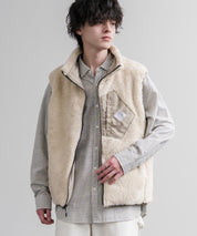 KRIFF MAYER クリフメイヤー 2WAYリバーシブル ひっくりスタンドネックボアベスト/ ワンポイントロゴ刺繍入りジップアップフリースベスト 2612800 16549