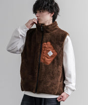 KRIFF MAYER クリフメイヤー 2WAYリバーシブル ひっくりスタンドネックボアベスト/ ワンポイントロゴ刺繍入りジップアップフリースベスト 2612800 16549