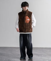 KRIFF MAYER クリフメイヤー 2WAYリバーシブル ひっくりスタンドネックボアベスト/ ワンポイントロゴ刺繍入りジップアップフリースベスト 2612800 16549