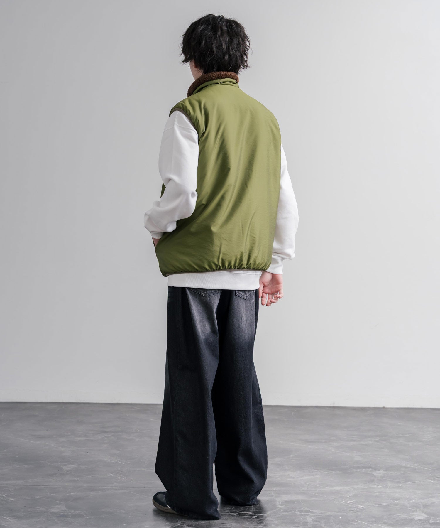 KRIFF MAYER クリフメイヤー 2WAYリバーシブル ひっくりスタンドネックボアベスト/ ワンポイントロゴ刺繍入りジップアップフリースベスト 2612800 16549