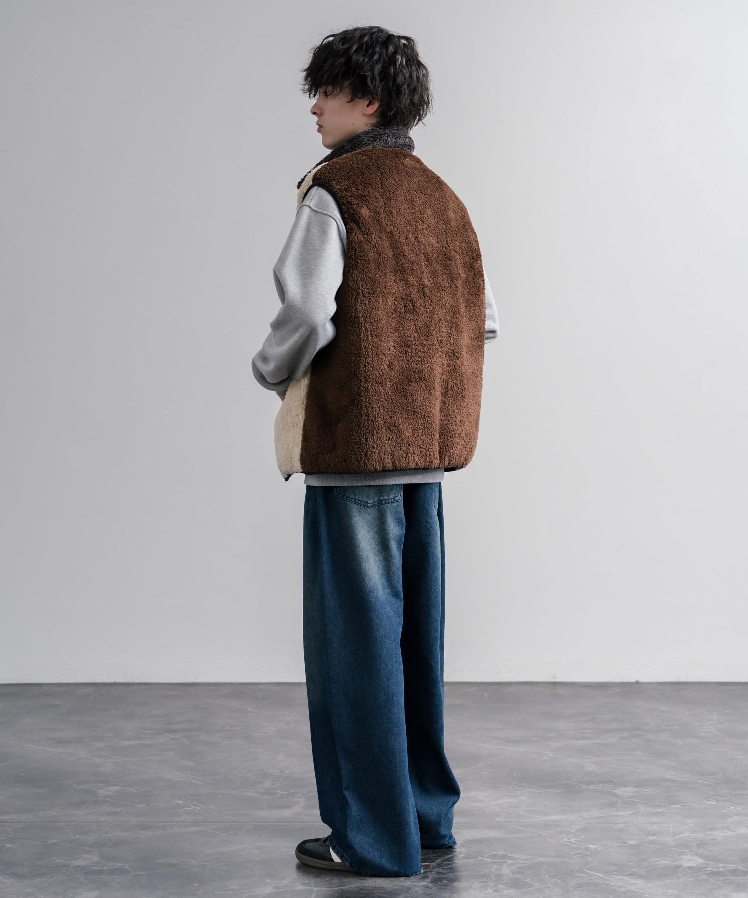 KRIFF MAYER クリフメイヤー 2WAYリバーシブル ひっくりスタンドネックボアベスト/ ワンポイントロゴ刺繍入りジップアップフリースベスト 2612800 16549