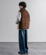 KRIFF MAYER クリフメイヤー 2WAYリバーシブル ひっくりスタンドネックボアベスト/ ワンポイントロゴ刺繍入りジップアップフリースベスト 2612800 16549