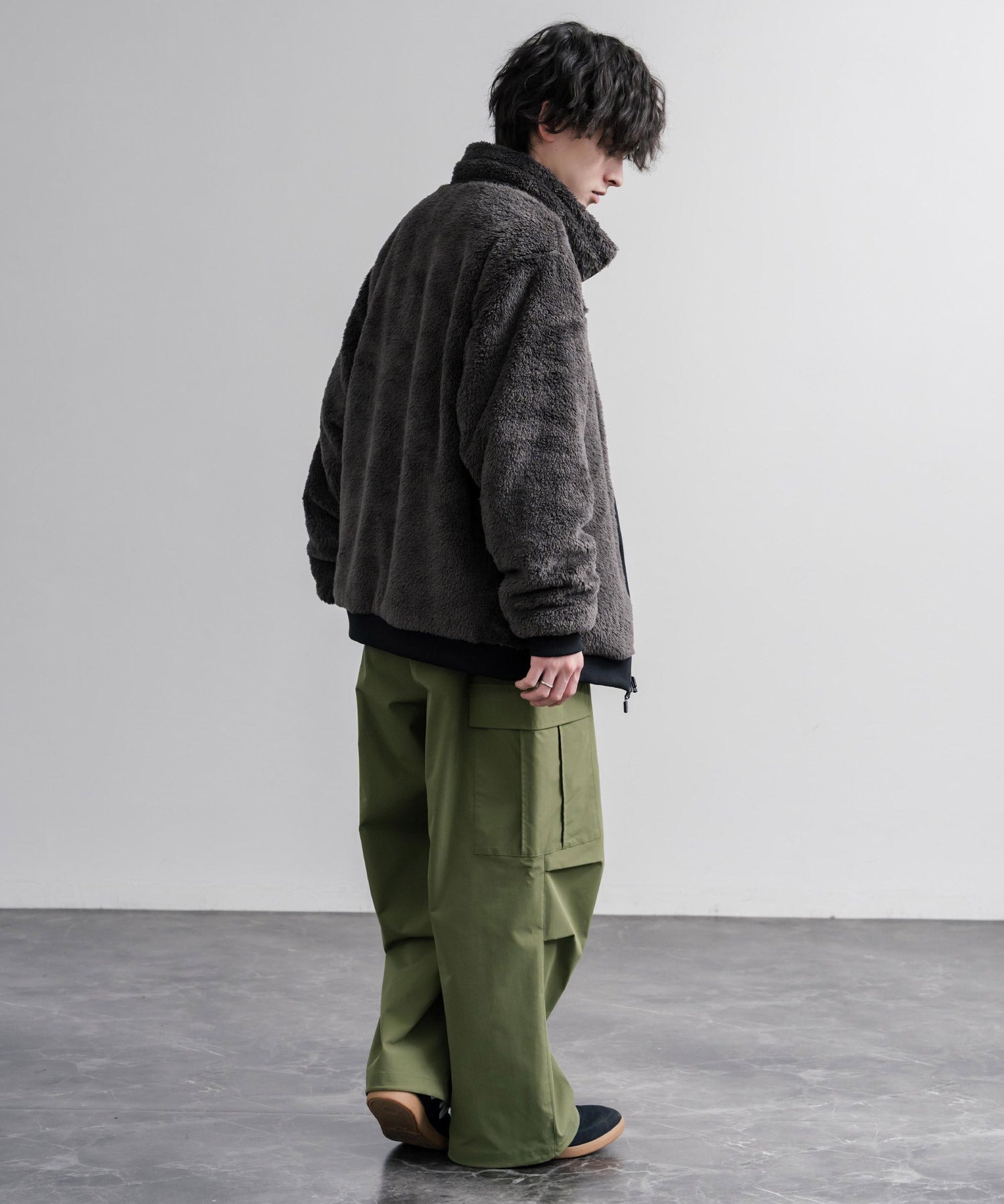KRIFF MAYER クリフメイヤー 2WAYリバーシブル ひっくりスタンドネックボアジャケット/ワンポイントロゴ刺繍入りブルゾン 2612802 16550