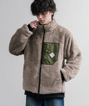 KRIFF MAYER クリフメイヤー 2WAYリバーシブル ひっくりスタンドネックボアジャケット/ワンポイントロゴ刺繍入りブルゾン 2612802 16550