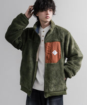 KRIFF MAYER クリフメイヤー 2WAYリバーシブル ひっくりスタンドネックボアジャケット/ワンポイントロゴ刺繍入りブルゾン 2612802 16550