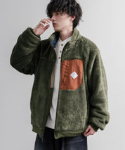 KRIFF MAYER クリフメイヤー 2WAYリバーシブル ひっくりスタンドネックボアジャケット/ワンポイントロゴ刺繍入りブルゾン 2612802 16550