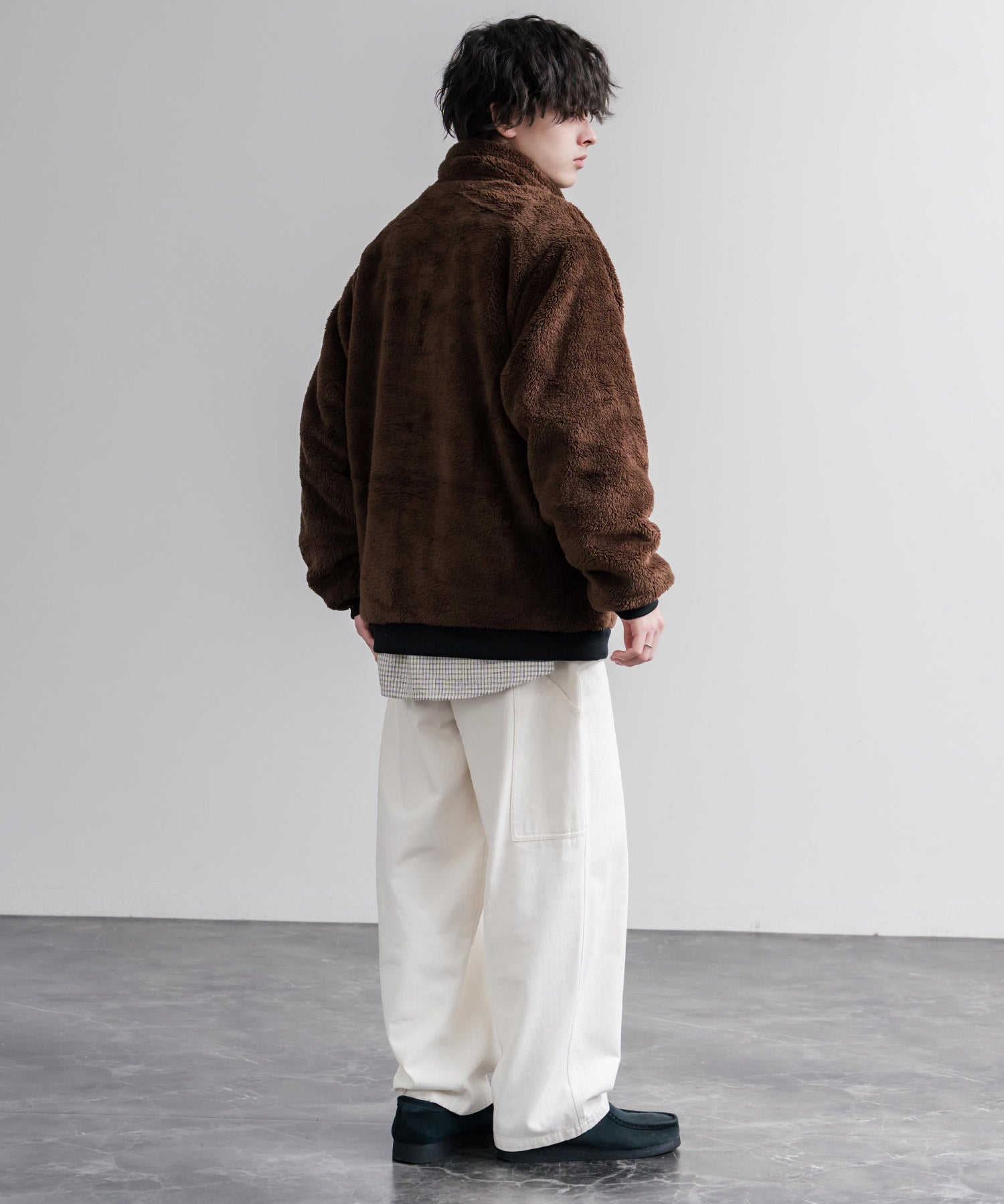 KRIFF MAYER クリフメイヤー 2WAYリバーシブル ひっくりスタンドネックボアジャケット/ワンポイントロゴ刺繍入りブルゾン 2612802 16550