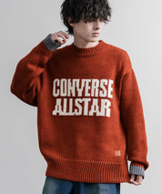 CONVERSE コンバース オーバーサイズローゲージクルーネック長袖ロゴニットセーター 16559