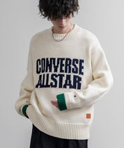 CONVERSE コンバース オーバーサイズローゲージクルーネック長袖ロゴニットセーター 16559