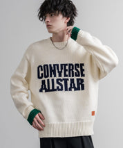 CONVERSE コンバース オーバーサイズローゲージクルーネック長袖ロゴニットセーター 16559