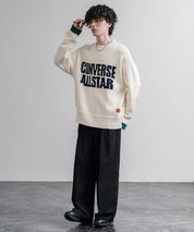 CONVERSE コンバース オーバーサイズローゲージクルーネック長袖ロゴニットセーター 16559