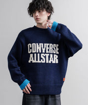 CONVERSE コンバース オーバーサイズローゲージクルーネック長袖ロゴニットセーター 16559