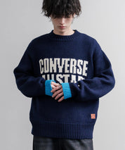 CONVERSE コンバース オーバーサイズローゲージクルーネック長袖ロゴニットセーター 16559