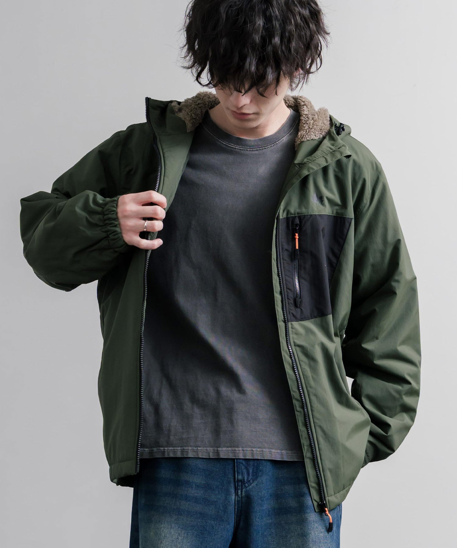 LOGOS ロゴス オーバーサイズフード裏ボアフリースフーディー/ワンポイントロゴ撥水ナイロンジャケット/マウンテンパーカー 16561