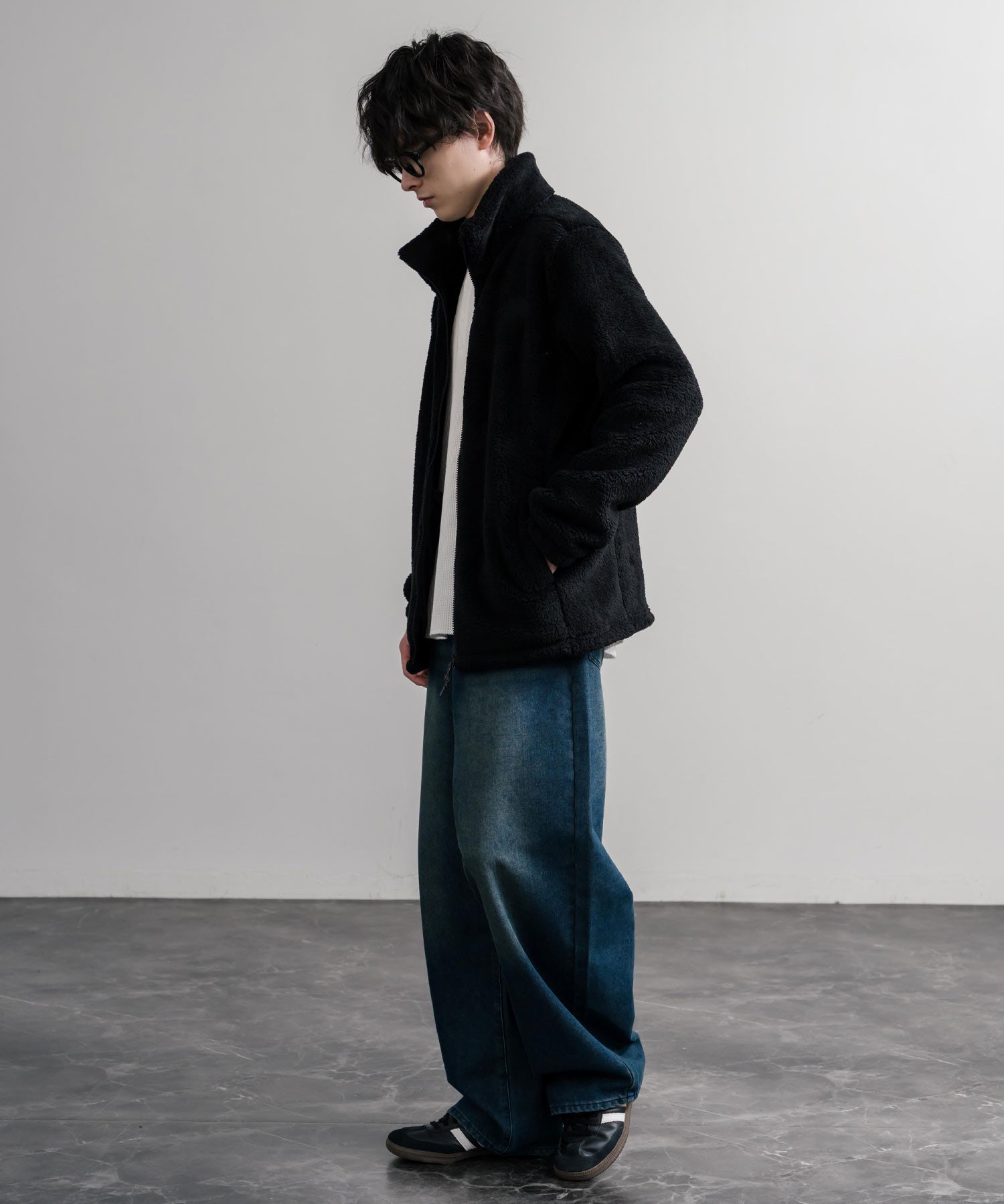 日本未展開モデル THE NORTH FACE WHITE LABEL COMFY ALPHA FLEECE ZIP UP ザ・ノースフェイス ホワイトレーベル ワンポイントロゴ刺繍スタンドカラーシャギーボアフリースジャケット 16563