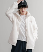 日本未展開モデル THE NORTH FACE WHITE LABEL COMFY ALPHA FLEECE ZIP UP ザ・ノースフェイス ホワイトレーベル ワンポイントロゴ刺繍スタンドカラーシャギーボアフリースジャケット 16563