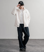 日本未展開モデル THE NORTH FACE WHITE LABEL COMFY ALPHA FLEECE ZIP UP ザ・ノースフェイス ホワイトレーベル ワンポイントロゴ刺繍スタンドカラーシャギーボアフリースジャケット 16563