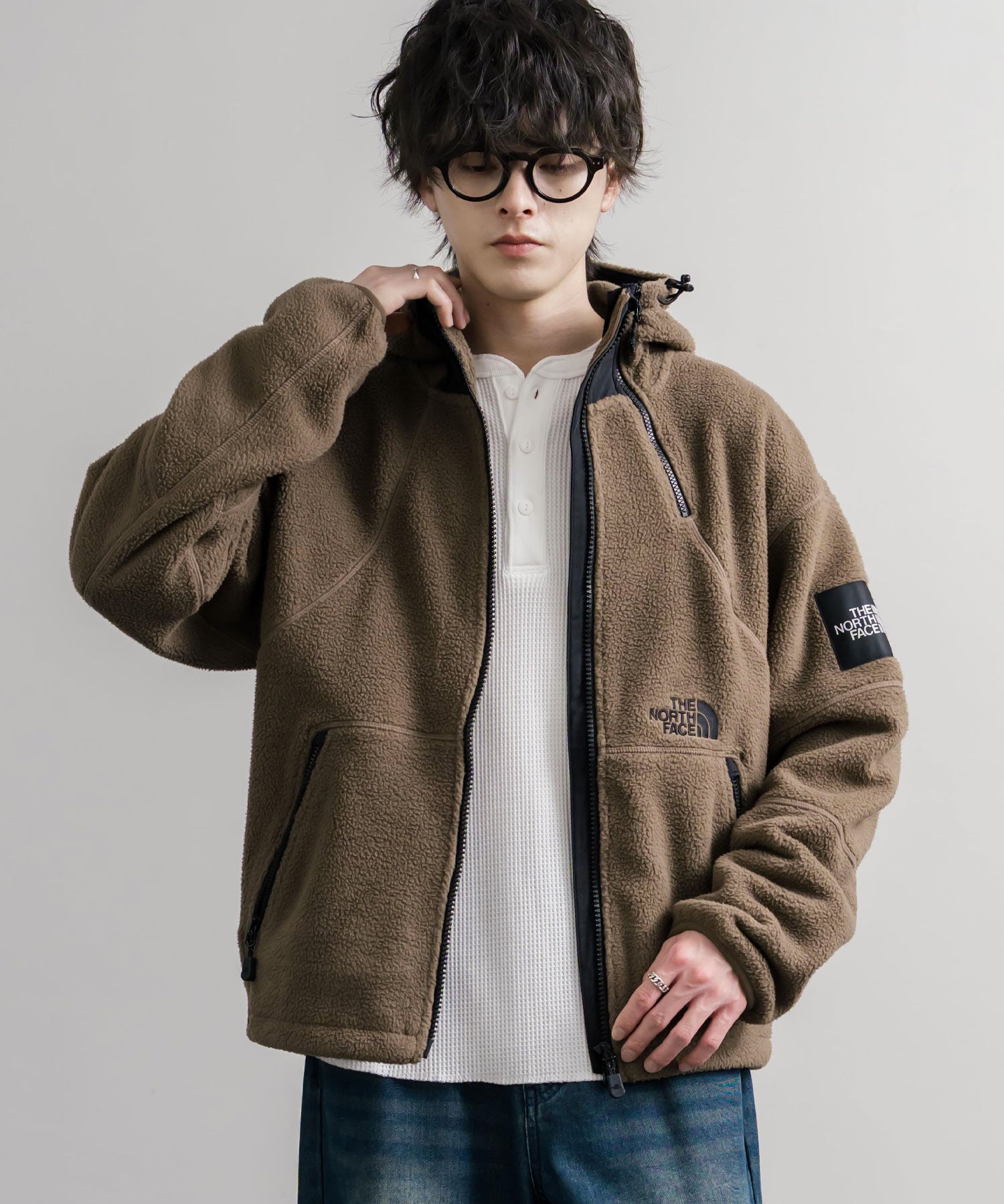 日本未展開モデル THE NORTH FACE ノースフェイス WHITE LABEL ホワイトレーベル TROMS FLEECE JACKET ショートボアフリースフーディージャケット 16565