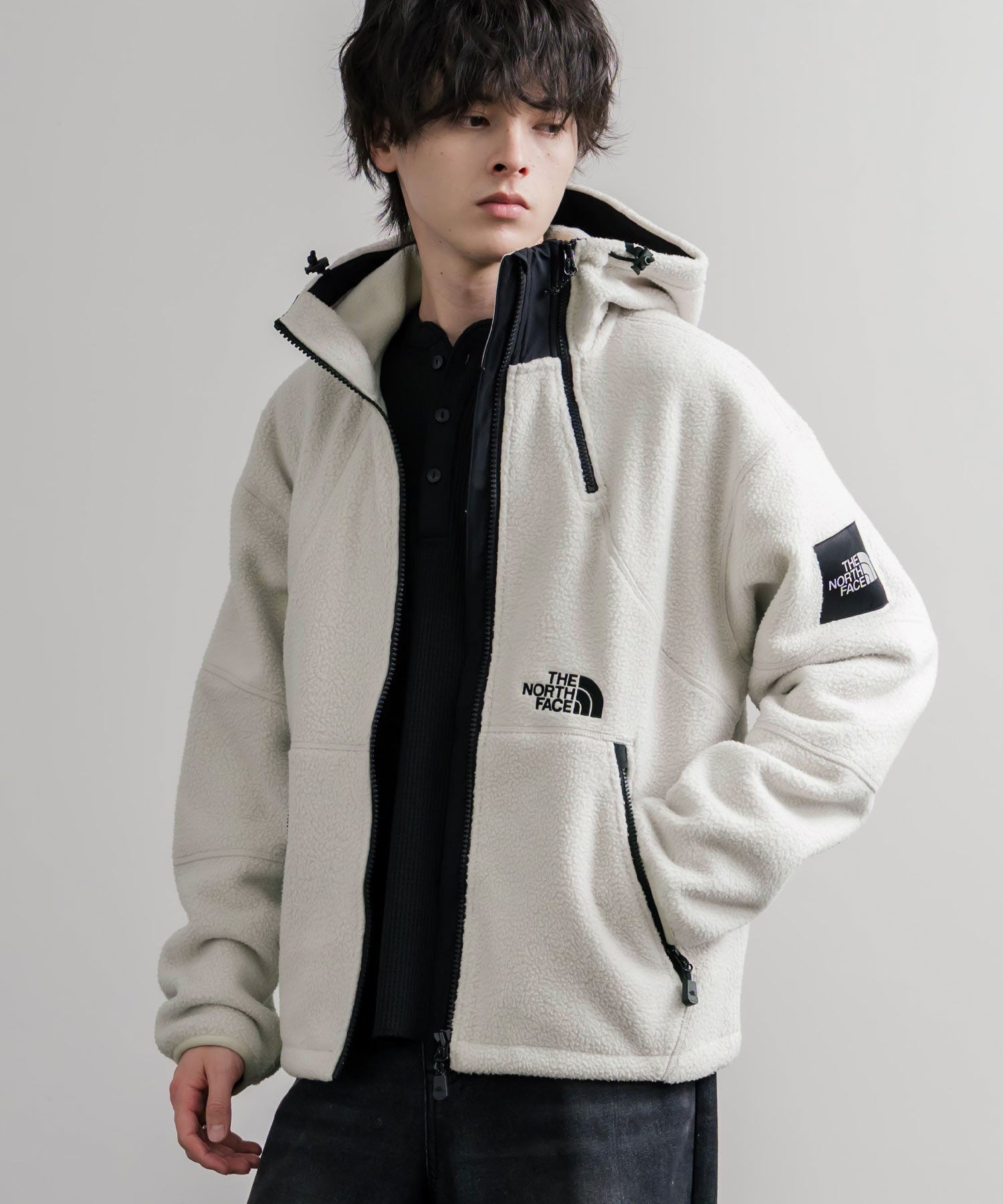 日本未展開モデル THE NORTH FACE ノースフェイス WHITE LABEL ホワイトレーベル TROMS FLEECE JACKET ショートボアフリースフーディージャケット 16565