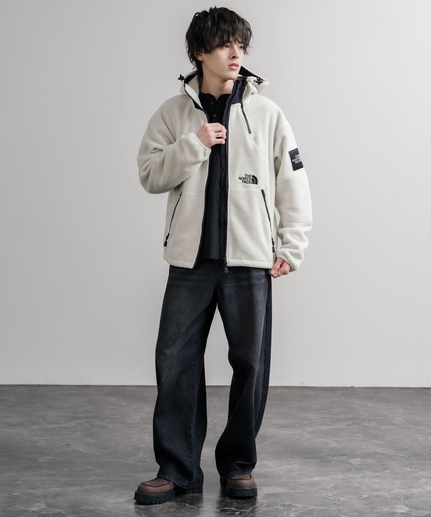 日本未展開モデル THE NORTH FACE ノースフェイス WHITE LABEL ホワイトレーベル TROMS FLEECE JACKET ショートボアフリースフーディージャケット 16565