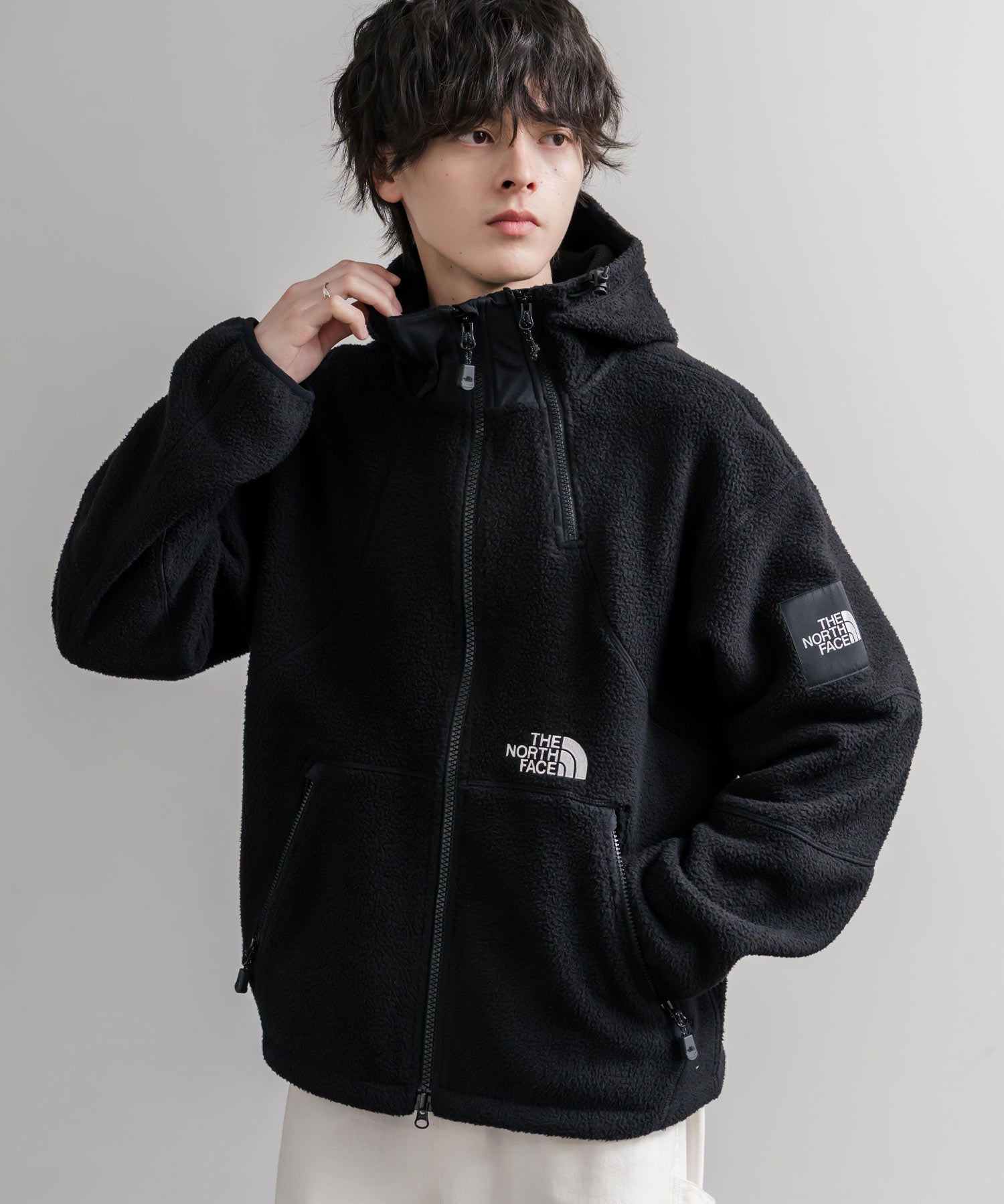 日本未展開モデル THE NORTH FACE ノースフェイス WHITE LABEL ホワイトレーベル TROMS FLEECE JACKET ショートボアフリースフーディージャケット 16565