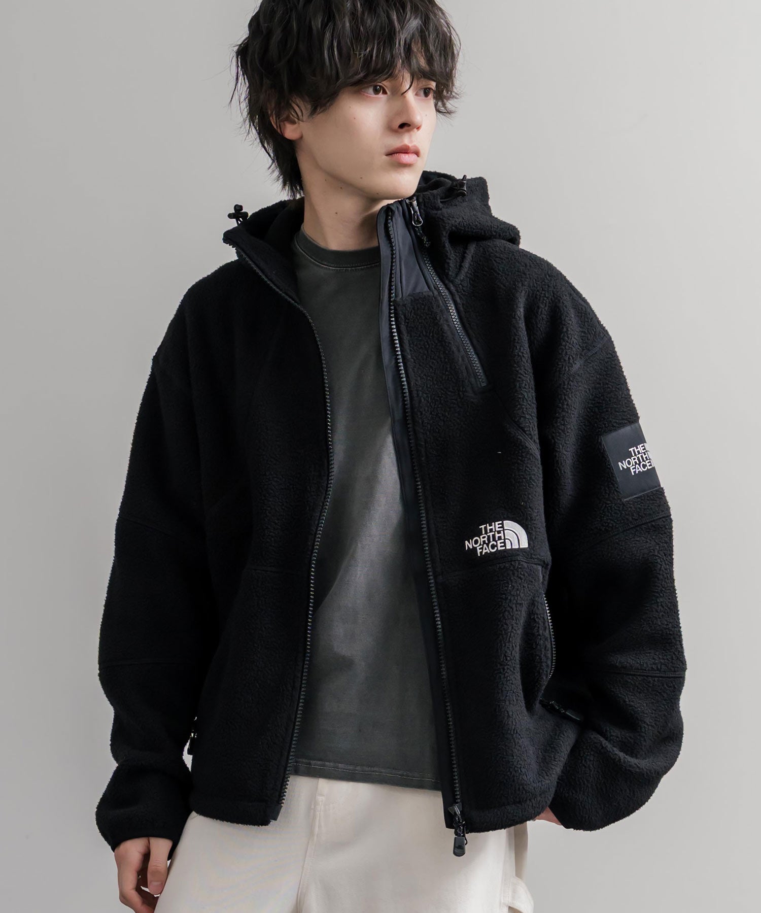 日本未展開モデル THE NORTH FACE ノースフェイス WHITE LABEL ホワイトレーベル TROMS FLEECE JACKET ショートボアフリースフーディージャケット 16565