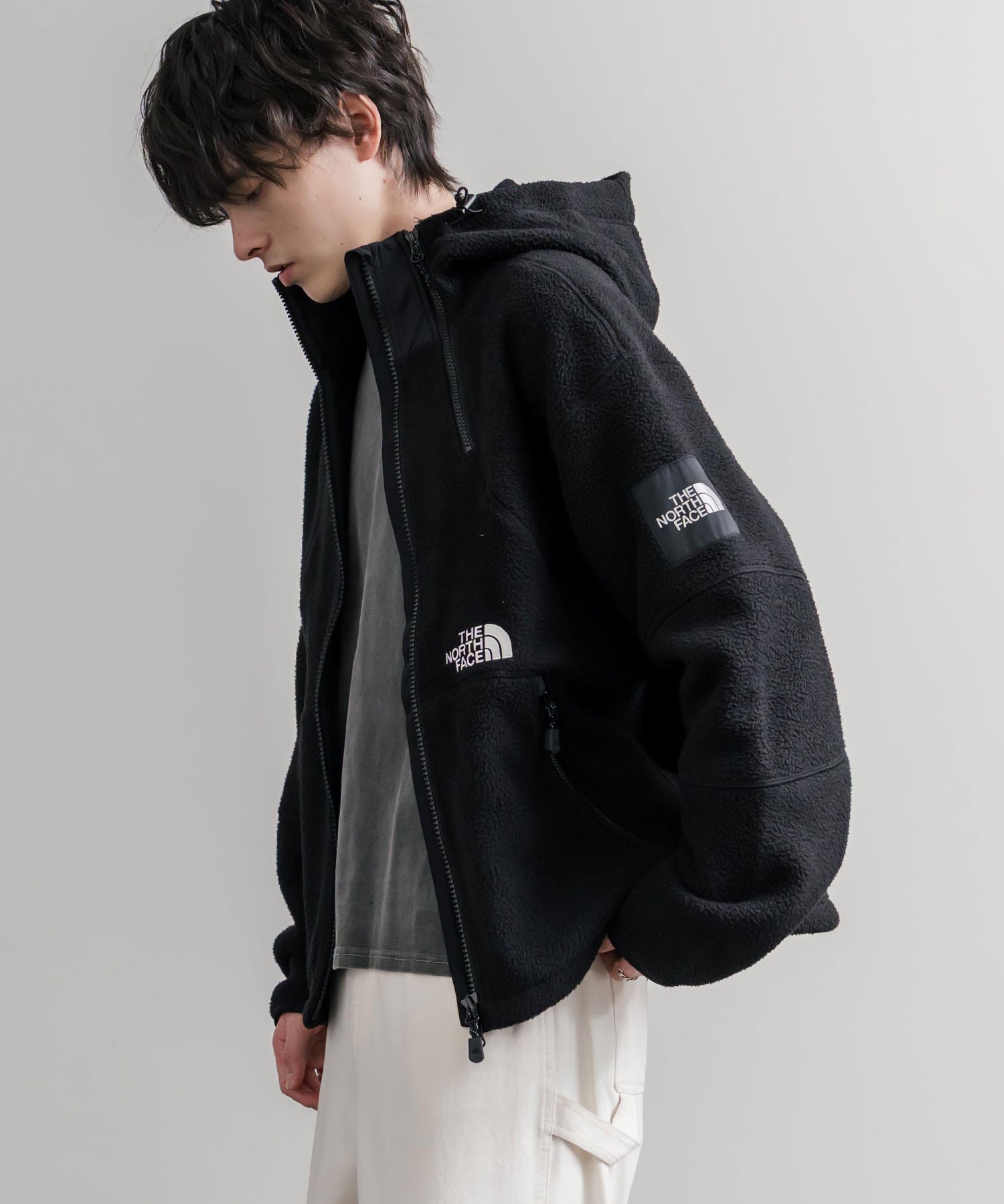 日本未展開モデル THE NORTH FACE ノースフェイス WHITE LABEL ホワイトレーベル TROMS FLEECE JACKET ショートボアフリースフーディージャケット 16565