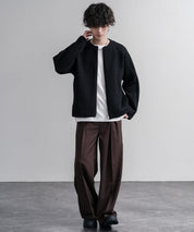 Upscape Audience アップスケープオーディエンス 日本製 国産 尾州コットンキルトノーカラーダブルジップジャケット AUD7411 16568