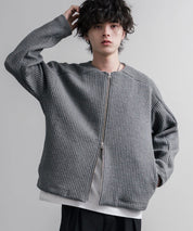 Upscape Audience アップスケープオーディエンス 日本製 国産 尾州コットンキルトノーカラーダブルジップジャケット AUD7411 16568