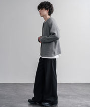 Upscape Audience アップスケープオーディエンス 日本製 国産 尾州コットンキルトノーカラーダブルジップジャケット AUD7411 16568