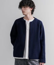 Upscape Audience アップスケープオーディエンス 日本製 国産 尾州コットンキルトノーカラーダブルジップジャケット AUD7411 16568