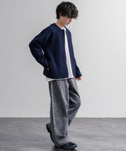 Upscape Audience アップスケープオーディエンス 日本製 国産 尾州コットンキルトノーカラーダブルジップジャケット AUD7411 16568