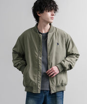 U.S. POLO ASSN. ユーエスポロアッスン オーバーサイズピーチスキン中綿MA-1型リブブルゾン/フライトジャケット 16569